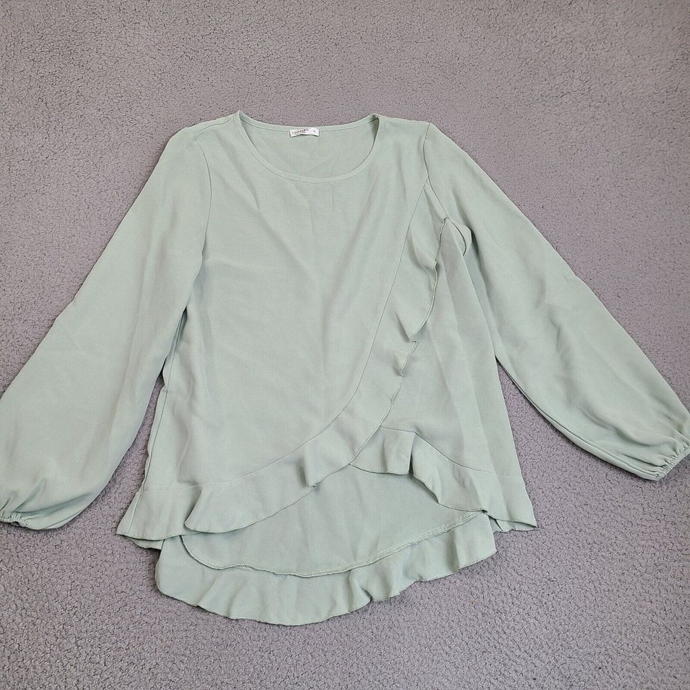 Laqeyko Blouse Womens‎ Small Green Long Sleeve Top